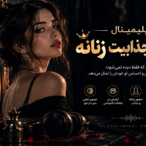 بنر سابلیمینال افزایش جذابیت زنانه برای تقویت اعتمادبه‌نفس، حضور زنانه و جذابیت رفتاری